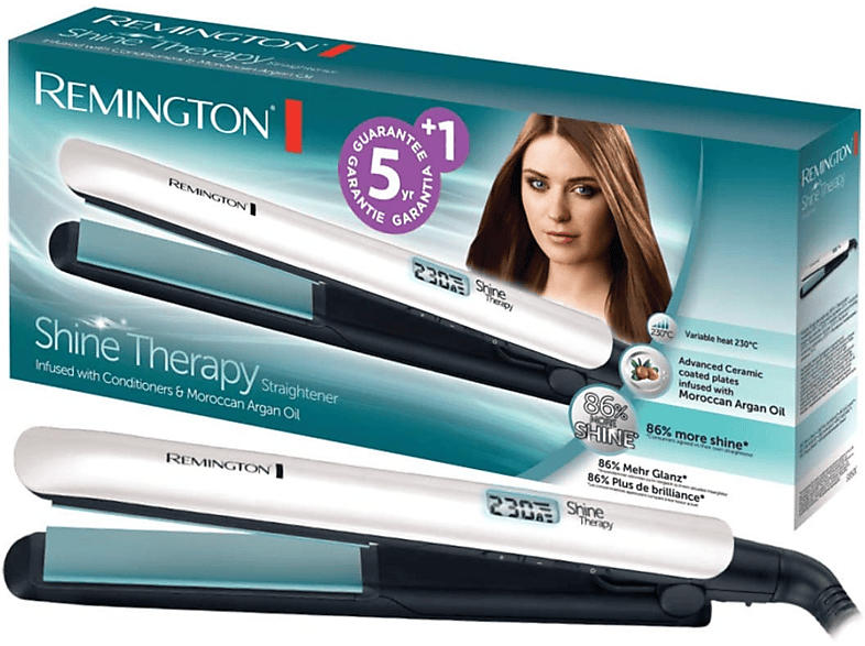 Remington S 8500 Shine Therapy Haarglätter (Keramik, Temperaturstufen: 9, Weiß)