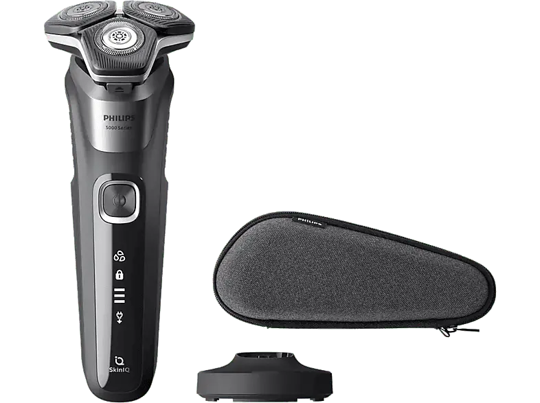 Philips S5887/35 Series 5000 Elektrischer Herrenrasierer (Akkubetrieb, Carbongrau, Wet & Dry)