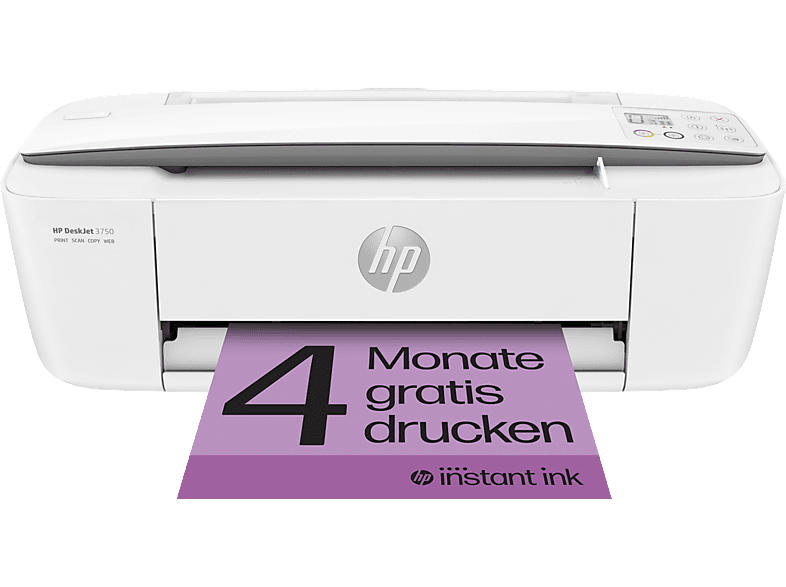 HP Multifunktionsdrucker DeskJet 3750 Stonewhite, A4, 8 S./Min, Tinte, WLAN, HP+ 4 Monate Instant Ink