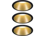 Hornbach LED Einbauleuchten-Set IP44 dimmbar 3x6,5W 3x460 lm 2700 K warmweiß Cole schwarz gold Ø 80/88 mm 230V 3 Stück