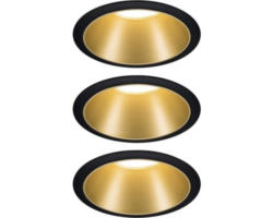 LED Einbauleuchten-Set IP44 dimmbar 3x6,5W 3x460 lm 2700 K warmweiß Cole schwarz gold Ø 80/88 mm 230V 3 Stück