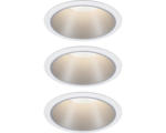 Hornbach LED Einbauleuchten-Set IP44 dimmbar 3x6,5W 3x460 lm 2700 K warmweiß Cole weiß silber Ø 80/88 mm 230V 3 Stück