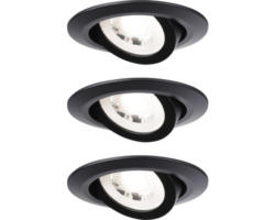 LED Einbauleuchte Paulmann 93367 LED fest verbaut 4,8 W 450 lm 3000 K 3 -flammig Ø 82 mm schwarz IP 20 3 Stück ( )