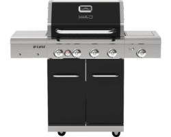 Gasgrill Nexgrill 4 Brenner+Rückbrenner+Seitenbrenner schwarz inkl. Ablage,Deckelthermometer,Fettauffangschale,Grillrost,Hitzebeständiger Griff,Rückwandbrenner,Seitenablage,Seitentisch,Warmhalterost Grillrost Gusseisen emailliert