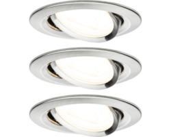 LED Einbauleuchten-Set Nova eisen gebürstet 3-flammig 460 lm 2700 K warmweiß rund Ø 84 mm