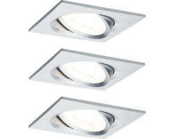 LED Einbauleuchten-Set Nova aluminium gedreht 3-flammig 460 lm 2700 K warmweiß eckig 84x84 mm