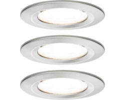 LED Einbauleuchten-Set Nova eisen gebürstet 3-flammig 460 lm 2700 K warmweiß IP 44 rund Ø 78 mm