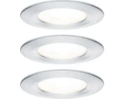 LED Einbauleuchten-Set Nova aluminium gedreht 3-flammig 460 lm 2700 K warmweiß IP 44 rund Ø 78 mm