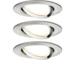 Hornbach LED Einbauleuchten-Set Nova Coin eisen gebürstet 3-flammig 650 lm 2700 K warmweiß rund Ø 84 mm