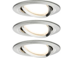 LED Einbauleuchten-Set Nova Coin eisen gebürstet 3-flammig 650 lm 2700 K warmweiß rund Ø 84 mm