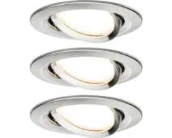LED Einbauleuchten-Set Nova Coin eisen gebürstet 3-flammig 650 lm 2700 K warmweiß rund Ø 84 mm