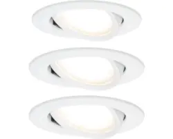 LED Einbauleuchten-Set Nova Coin weiß matt 3-flammig 650 lm 2700 K warmweiß rund Ø 84 mm
