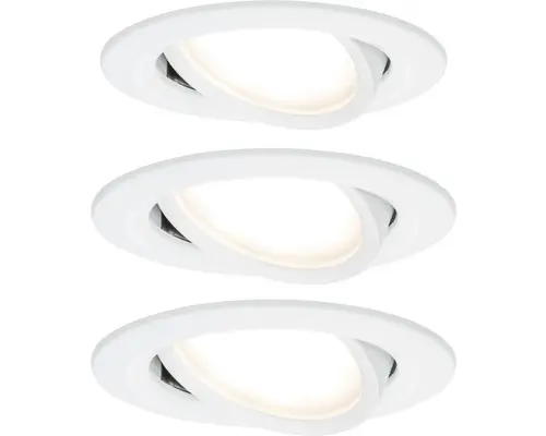LED Einbauleuchten-Set Nova Coin weiß matt 3-flammig 650 lm 2700 K warmweiß rund Ø 84 mm