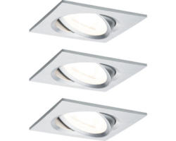 LED Einbauleuchten-Set Nova Coin aluminium gedreht 3-flammig 650 lm 2700 K warmweiß eckig 84x84 mm