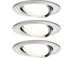 LED Einbauleuchten-Set Nova eisen gebürstet 3-flammig 460 lm 2700 K warmweiß dimmbar rund Ø 84 mm