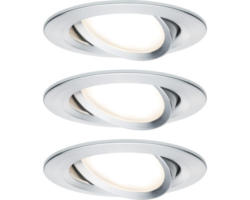 LED Einbauleuchten-Set Nova Coin aluminium gedreht 3-flammig 630 lm 2700 K warmweiß dimmbar rund Ø 84 mm