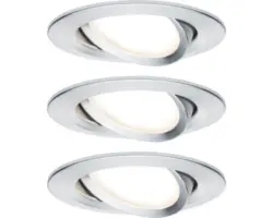 LED Einbauleuchten-Set Nova Coin aluminium gedreht 3-flammig 630 lm 2700 K warmweiß dimmbar rund Ø 84 mm