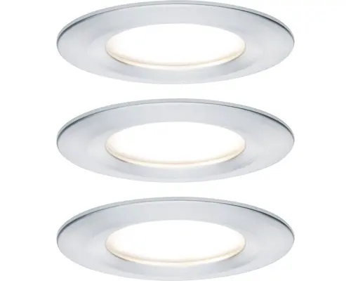 LED Einbauleuchten-Set Nova Coin aluminium rund 3-flammig 650 lm 2700 K warmweiß