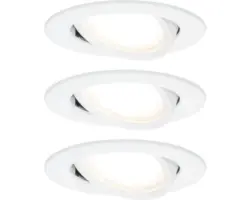 LED Einbauleuchten-Set Nova Coin 3-stepdim weiß matt rund 3-flammig 460 lm 2700 K warmweiß schwenkbar