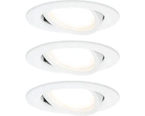 LED Einbauleuchten-Set Nova Coin 3-stepdim weiß matt rund 3-flammig 460 lm 2700 K warmweiß schwenkbar