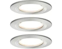 LED Einbauleuchten-Set Nova Coin 3-stepdim eisen gebürstet rund 3-flammig 650 lm 2700 K warmweiß