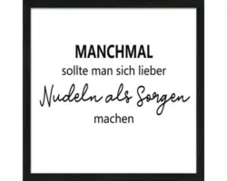 Gerahmtes Bild Lieber Nudeln, 33x33 cm