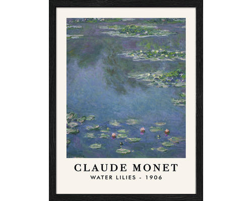 Gerahmtes Bild Monet Waterlilies 33x43 cm