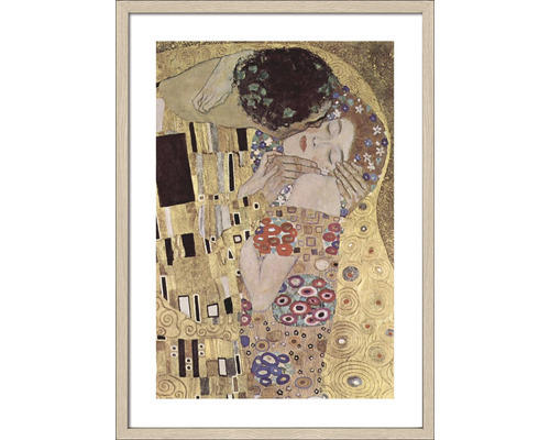 Gerahmtes Bild Klimt Der Kuss 53x73 cm