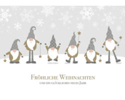 Postkarte Fröhliche Weihnachten Zwerge