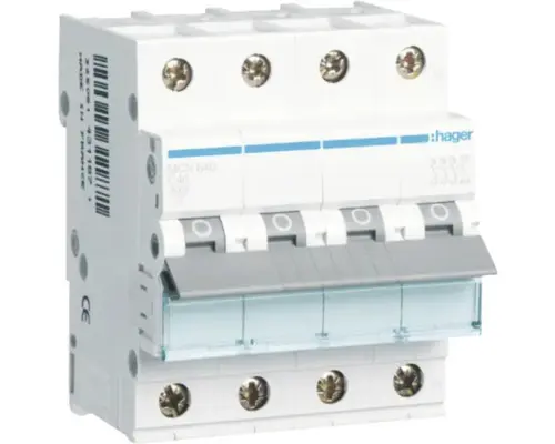 Leitungsschutzschalter Hager C 4 40 A, 400 V, 4-polig
