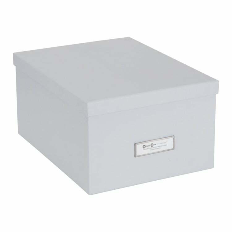 Boîte de rangement GUSTAV, Paper Laminate, gris clair