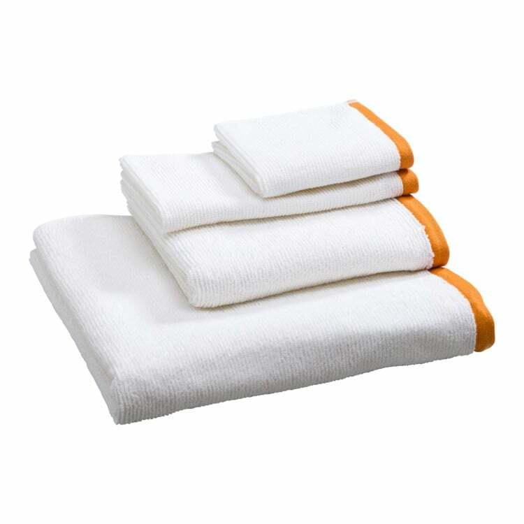 Asciugamano MONACO, cotone, bianco/giallo senape