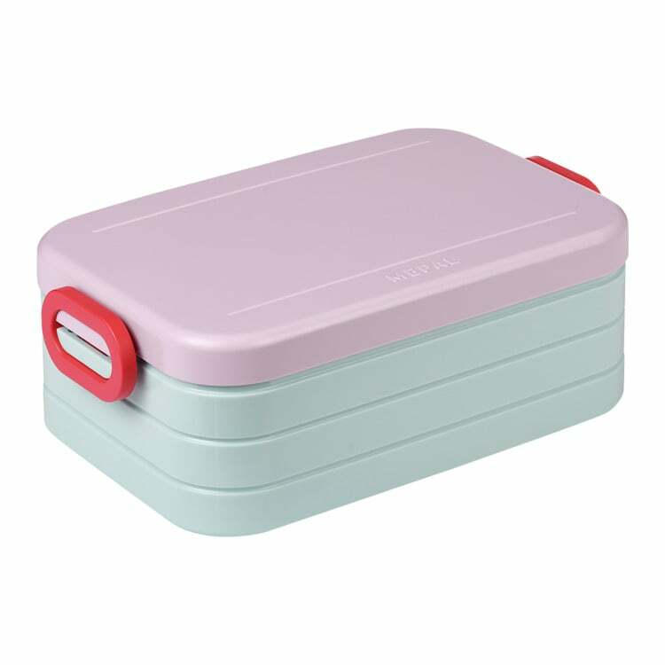 Lunch-Box TAKE A BREAK VIBE, materiale misto, rosa/verde menta