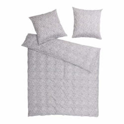 Taie d’oreiller PALME, coton, blanc cassé/noir, 65x65 cm