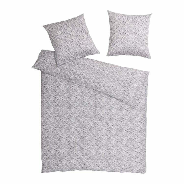 Taie d’oreiller PALME, coton, blanc cassé/noir, 65x100 cm