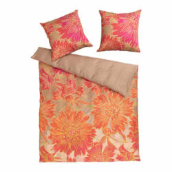 Fodera per cuscino Amira, cotone, taupe/rosso-arancio, 65x100 cm