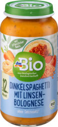 dmBio Menü Dinkelspaghetti mit Linsenbolognese, ab dem 12.Monat