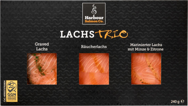 Harbour Salmon Co. Lachs-Trio, in Scheiben, Norwegen, 3 x 80 g
