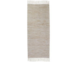 Teppich Boho uni creme 60x180 cm