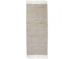 Teppich Boho uni creme 60x180 cm
