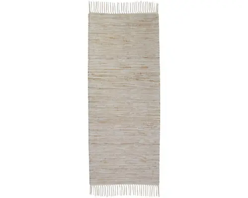 Teppich Boho uni creme 60x180 cm