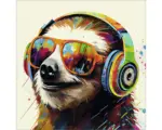 Hornbach Leinwandbild Animals With Headphones III 27x27 cm