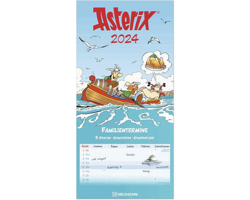 Kalender Asterix Familienplaner 5 Spalten 2024 22x45 cm
