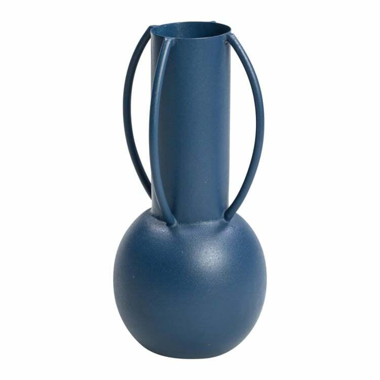 Vaso decorativo PAULO, metallo, blu