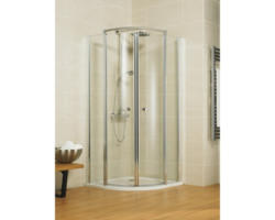Runddusche mit Drehtür Schulte Garant Bella II Radius 550 mm 750x900x2000 mm Echtglas Klar hell chromoptik