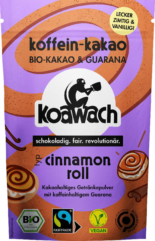 koawach Kakaopulver Cinnamon Roll mit Guarana
