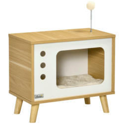 PawHut Katzenhaus beige Spanplatte B/H/L: ca. 28x43x50 cm