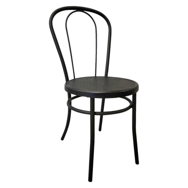 Stuhl Bistro schwarz Kunststoff B/H/T: ca. 40x86x51 cm
