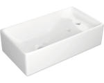 Hornbach Handwaschbecken Jungborn Touch Armatur rechts 46x25 cm weiß glänzend