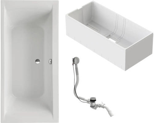 Reckteck-Badewannen Set Ottofond Wistula 986021 190x90 cm weiß